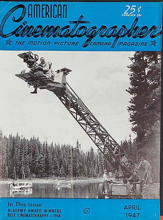 AMERICAN CINEMATOGRAPHER magazine side cover Issue 334 April 1947