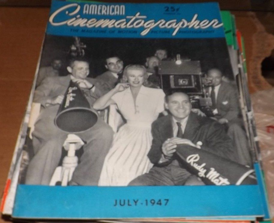 AMERICAN CINEMATOGRAPHER magazine side cover Issue 337 July 1947