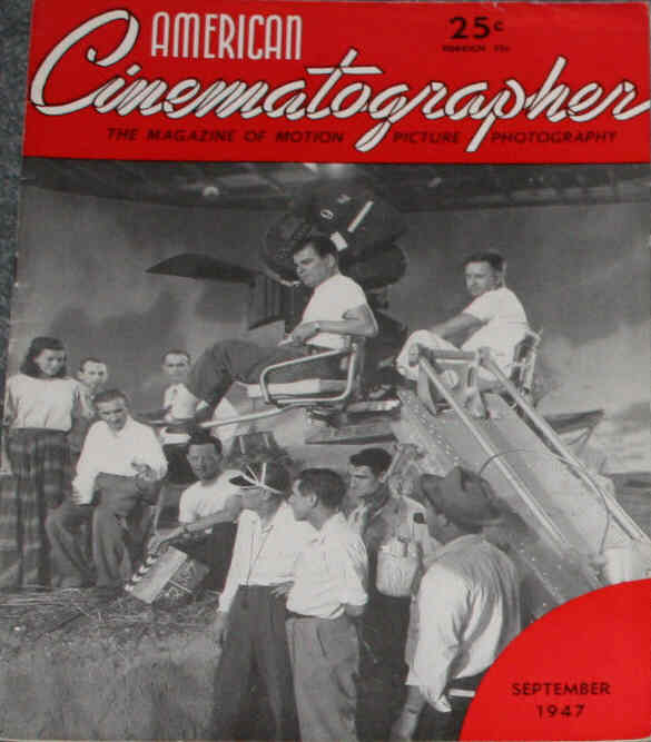 AMERICAN CINEMATOGRAPHER magazine side cover Issue 339 September 1947