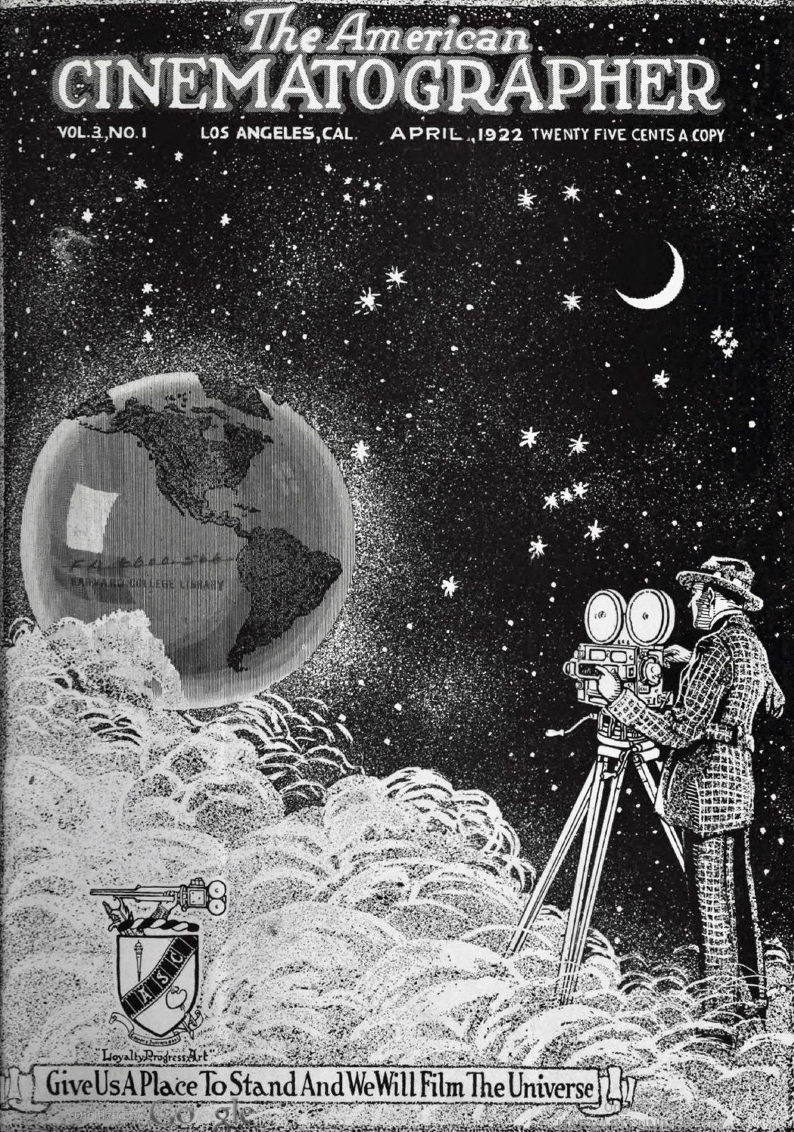 AMERICAN CINEMATOGRAPHER magazine side cover Issue 34  Vol 3 # 1 April 1922