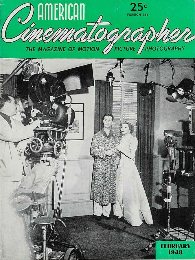 AMERICAN CINEMATOGRAPHER magazine side cover Issue 344 February 1948