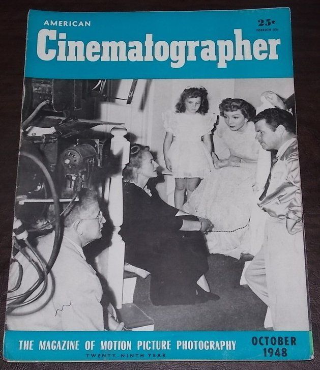 AMERICAN CINEMATOGRAPHER magazine side cover Issue 352 October 1948