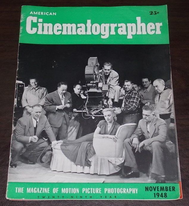 AMERICAN CINEMATOGRAPHER magazine side cover Issue 353 November 1948