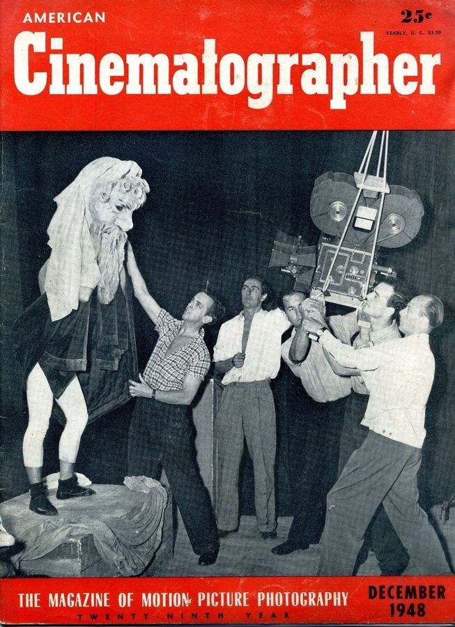 AMERICAN CINEMATOGRAPHER magazine side cover Issue 354 December 1948