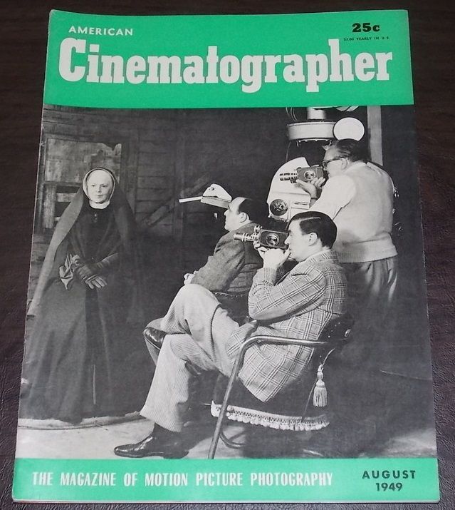 AMERICAN CINEMATOGRAPHER magazine side cover Issue 362 August 1949