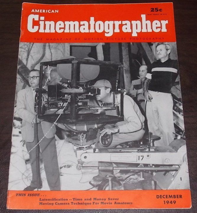 AMERICAN CINEMATOGRAPHER magazine side cover Issue 366 December 1949
