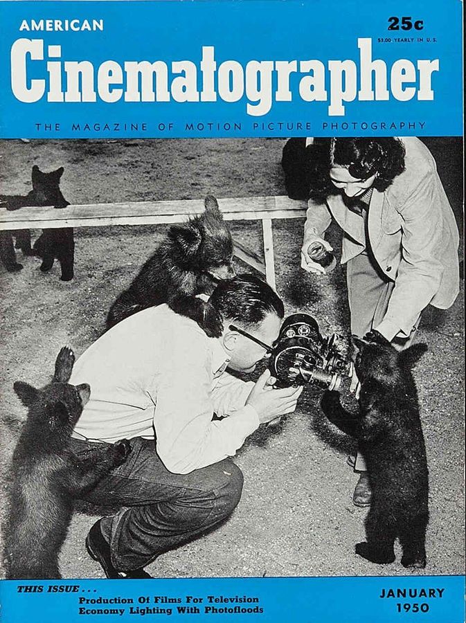 AMERICAN CINEMATOGRAPHER magazine side cover Issue 367 January 1950