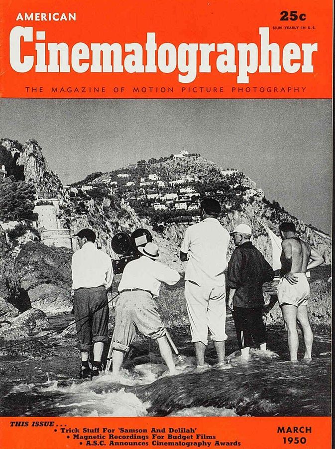 AMERICAN CINEMATOGRAPHER magazine side cover Issue 369 March 1950