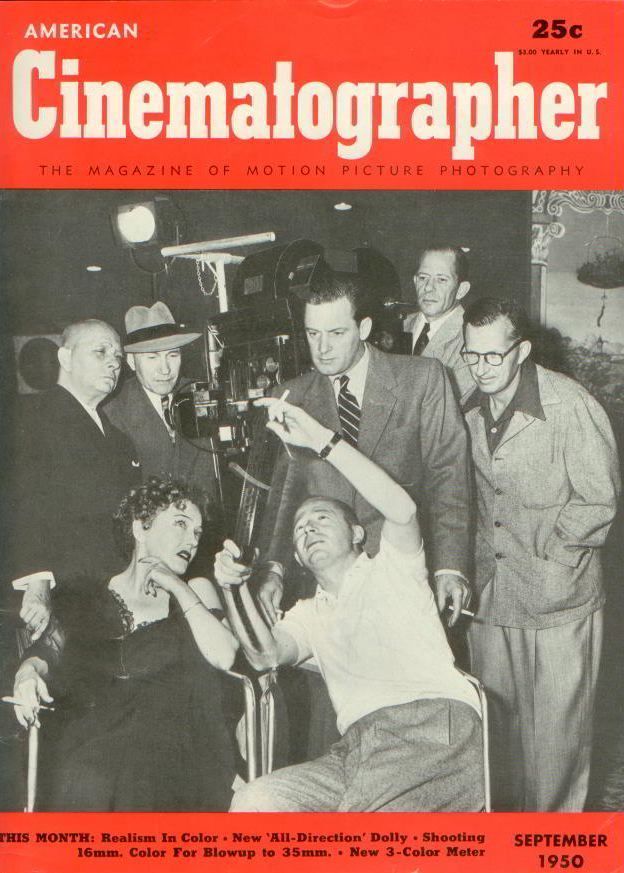 AMERICAN CINEMATOGRAPHER magazine side cover Issue 375 September 1950