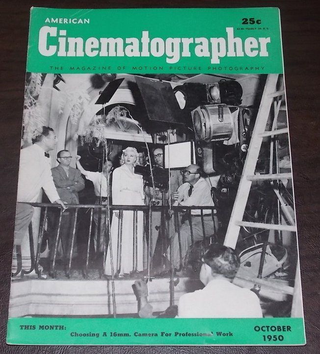 AMERICAN CINEMATOGRAPHER magazine side cover Issue 376 October 1950