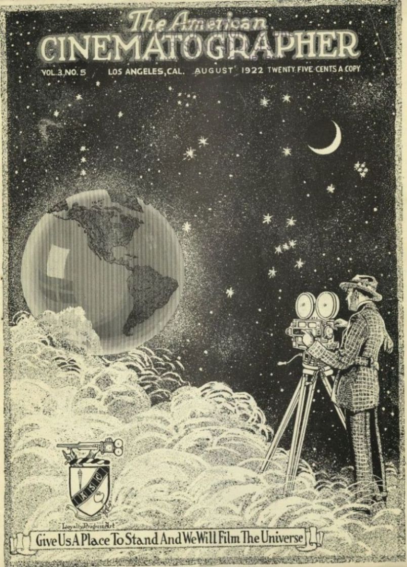 AMERICAN CINEMATOGRAPHER magazine side cover Issue 38  Vol 3 # 5 August 1922