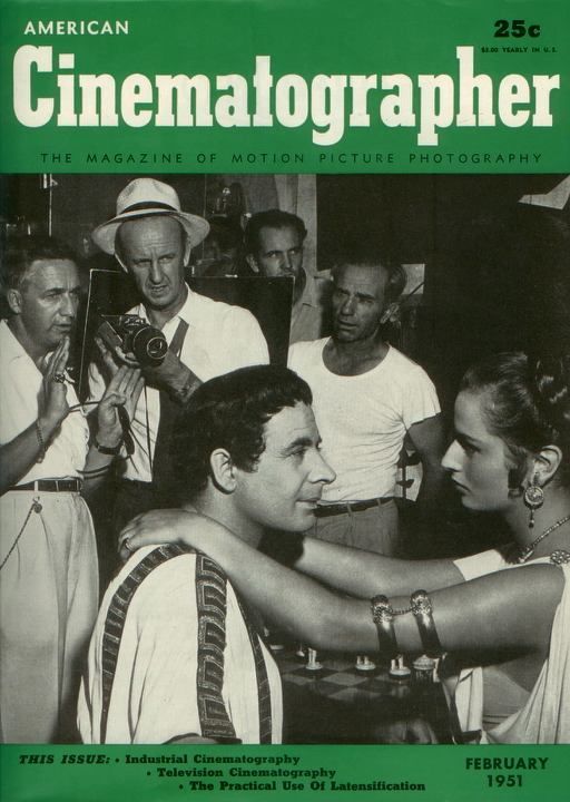 AMERICAN CINEMATOGRAPHER magazine side cover Issue 380 February 1951