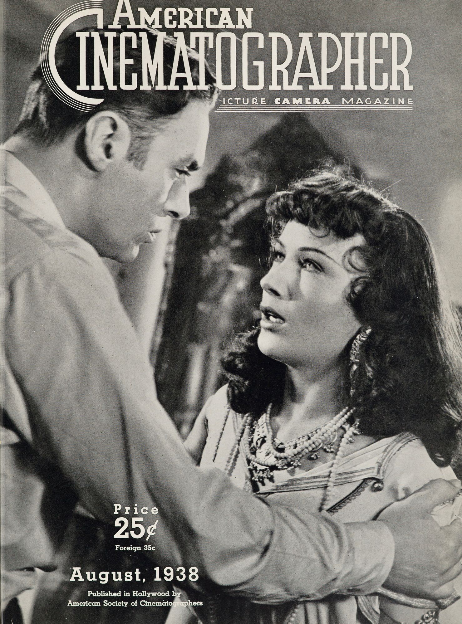 AMERICAN CINEMATOGRAPHER magazine side cover Issue 230 August 1938