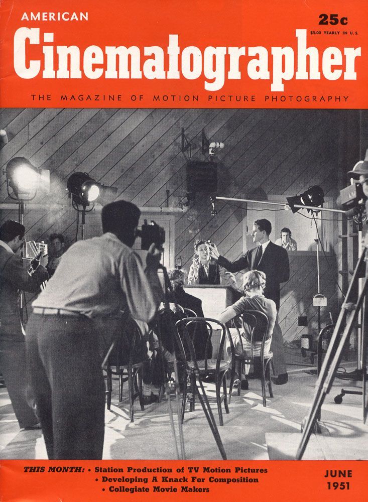 AMERICAN CINEMATOGRAPHER magazine side cover Issue 384 June 1951