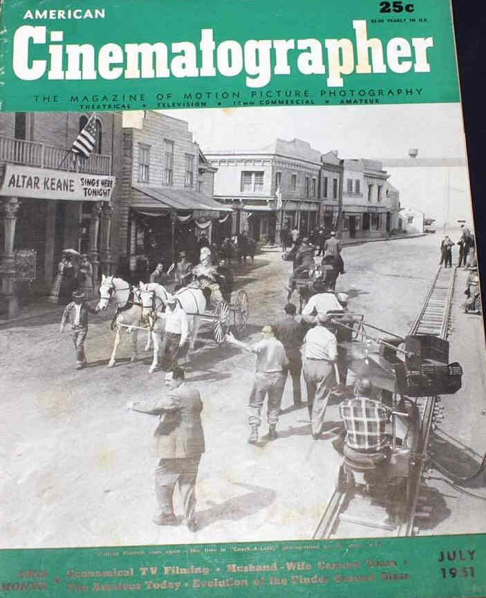 AMERICAN CINEMATOGRAPHER magazine side cover Issue 385 July 1951
