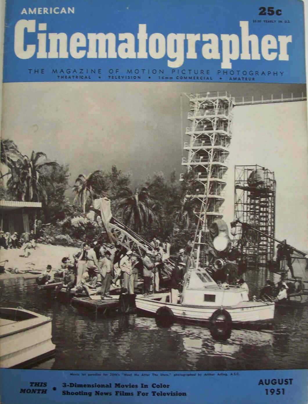 AMERICAN CINEMATOGRAPHER magazine side cover Issue 386 August 1951