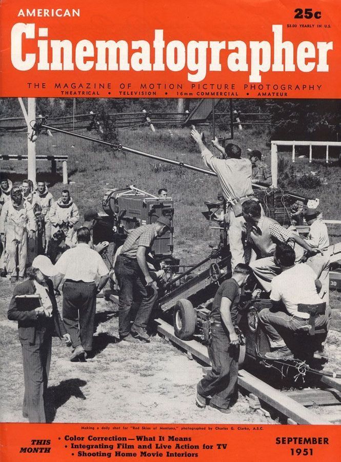 AMERICAN CINEMATOGRAPHER magazine side cover Issue 387 September 1951