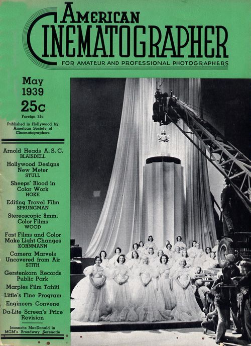AMERICAN CINEMATOGRAPHER magazine side cover Issue 239 May 1939