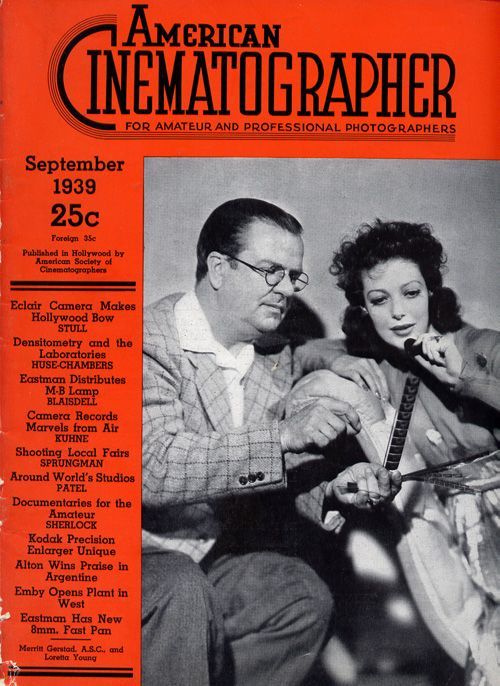 AMERICAN CINEMATOGRAPHER magazine side cover Issue 243 September 1939