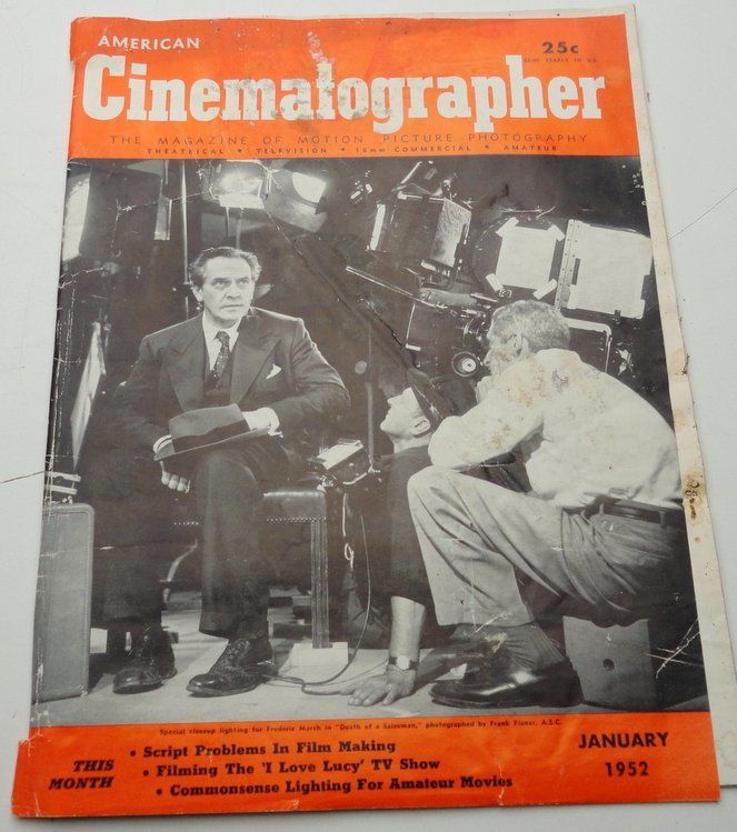 AMERICAN CINEMATOGRAPHER magazine side cover Issue 391 January 1952