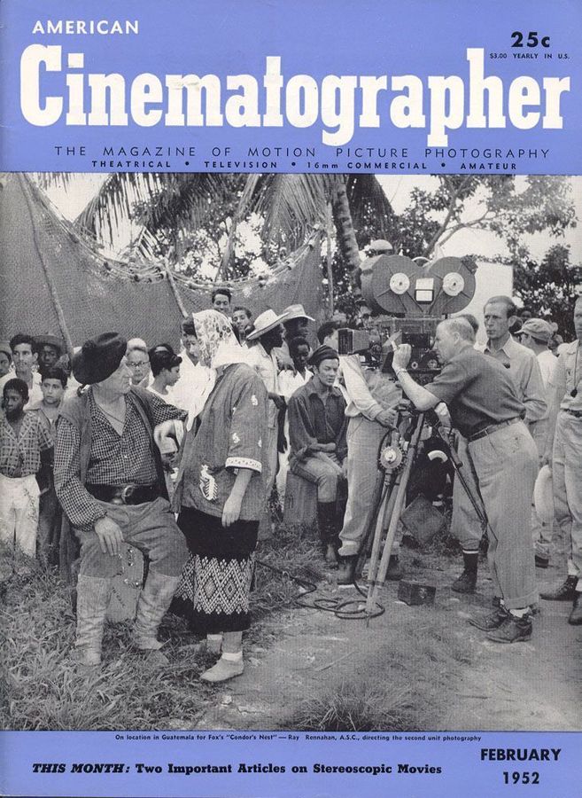 AMERICAN CINEMATOGRAPHER magazine side cover Issue 392 February 1952