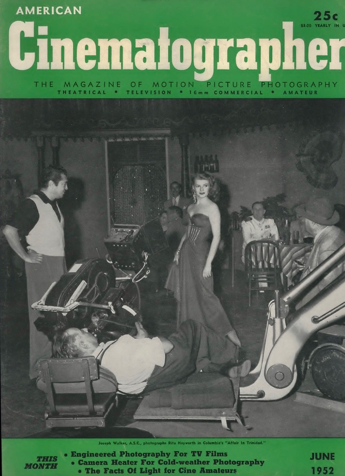 AMERICAN CINEMATOGRAPHER magazine side cover Issue 396 June 1952