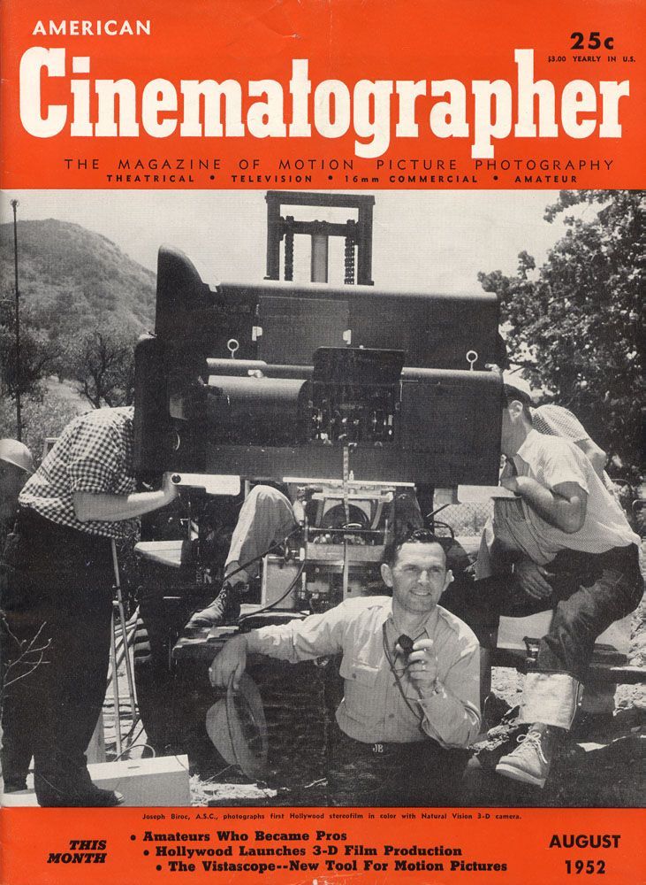 AMERICAN CINEMATOGRAPHER magazine side cover Issue 398 August 1952