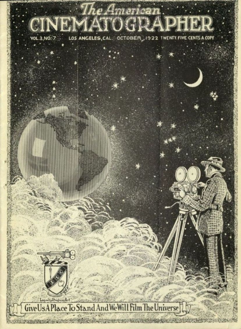 AMERICAN CINEMATOGRAPHER magazine side cover Issue 40  Vol 3 # 7 October 1922