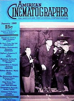 AMERICAN CINEMATOGRAPHER magazine side cover Issue 247 January 1940