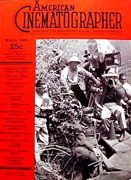 AMERICAN CINEMATOGRAPHER magazine side cover Issue 249 March 1940
