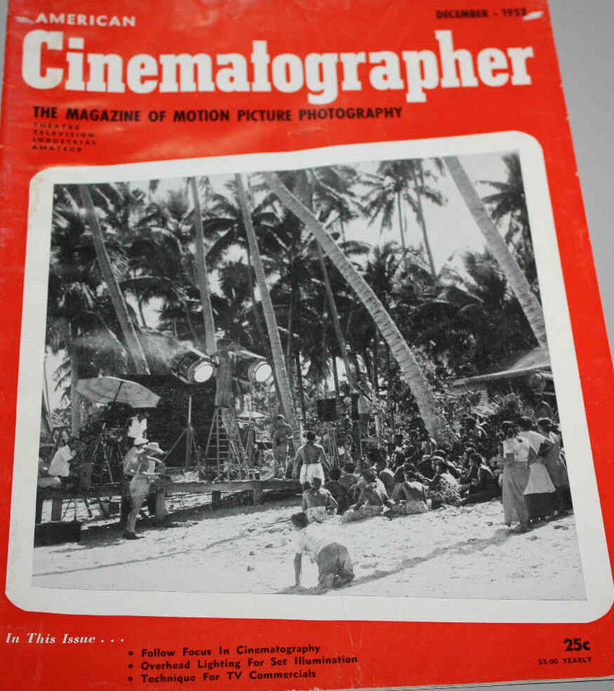 AMERICAN CINEMATOGRAPHER magazine side cover Issue 402 December 1952
