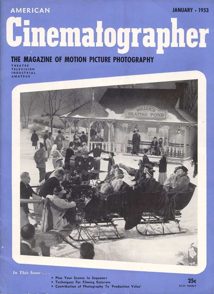AMERICAN CINEMATOGRAPHER magazine side cover Issue 403 January 1953
