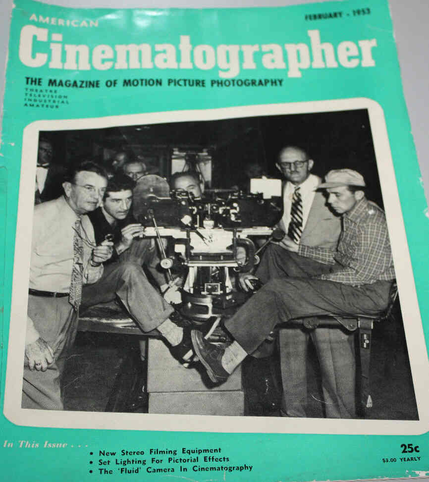 AMERICAN CINEMATOGRAPHER magazine side cover Issue 404 February 1953
