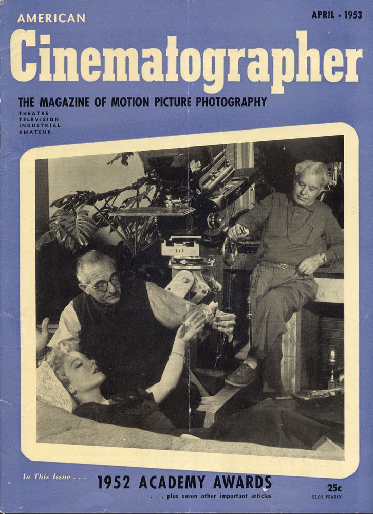 AMERICAN CINEMATOGRAPHER magazine side cover Issue 406 April 1953