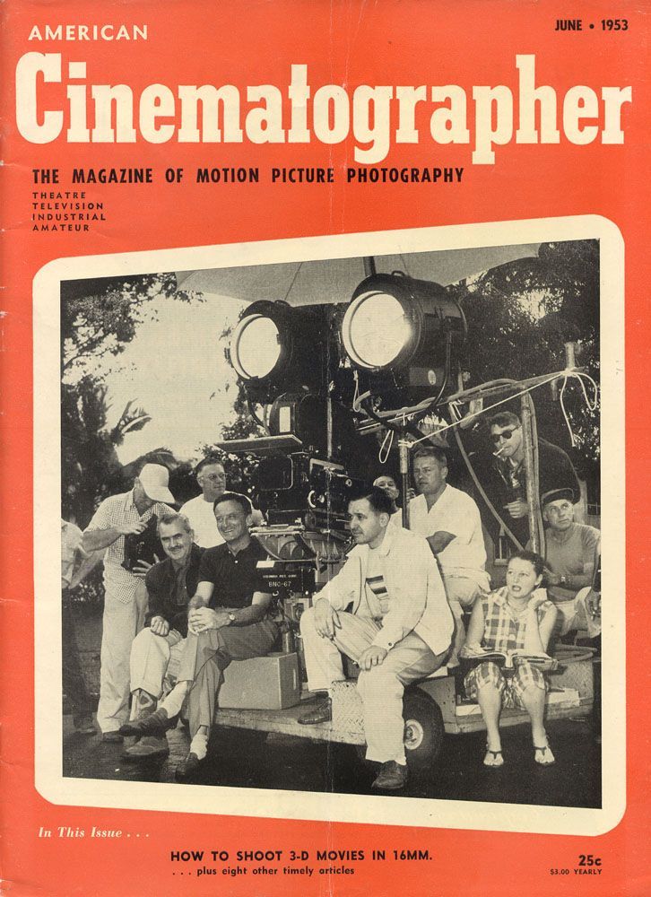 AMERICAN CINEMATOGRAPHER magazine side cover Issue 408 June 1953