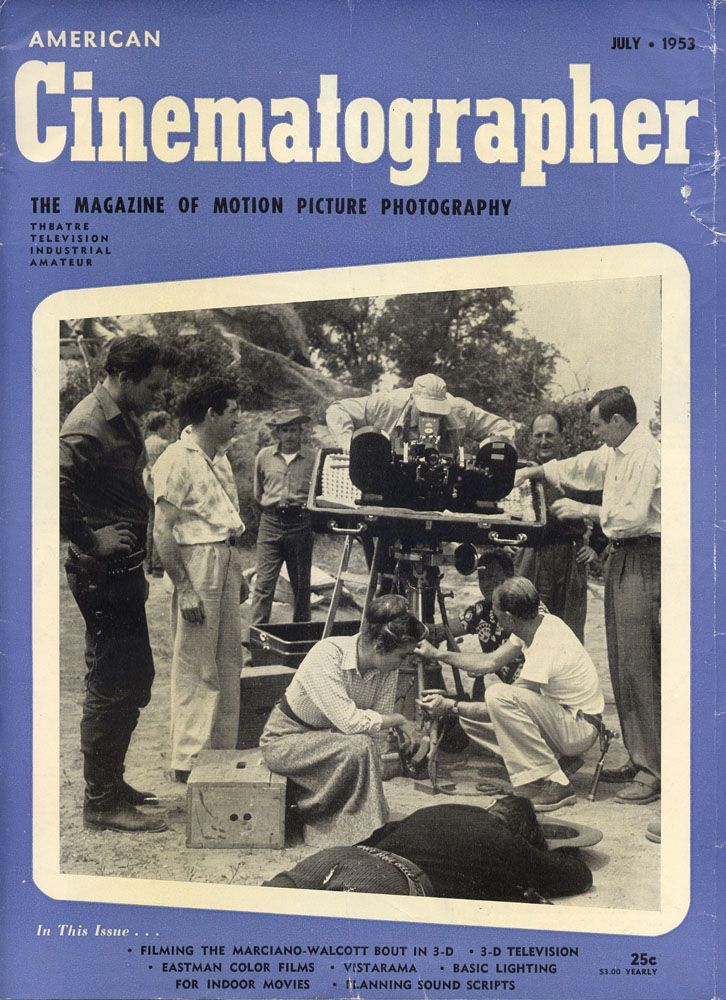 AMERICAN CINEMATOGRAPHER magazine side cover Issue 409 July 1953