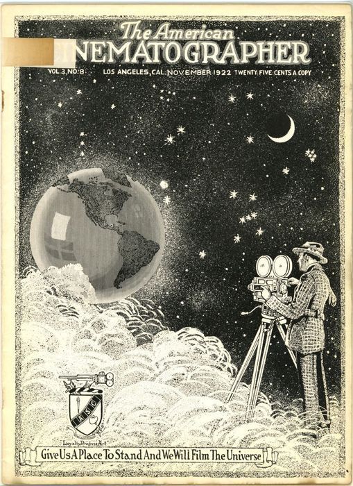 AMERICAN CINEMATOGRAPHER magazine side cover Issue 41  Vol 3 # 8 November 1922