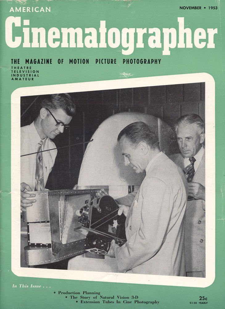 AMERICAN CINEMATOGRAPHER magazine side cover Issue 413 November 1953