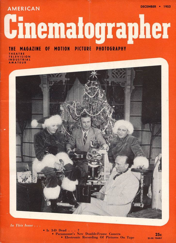 AMERICAN CINEMATOGRAPHER magazine side cover Issue 414 December 1953