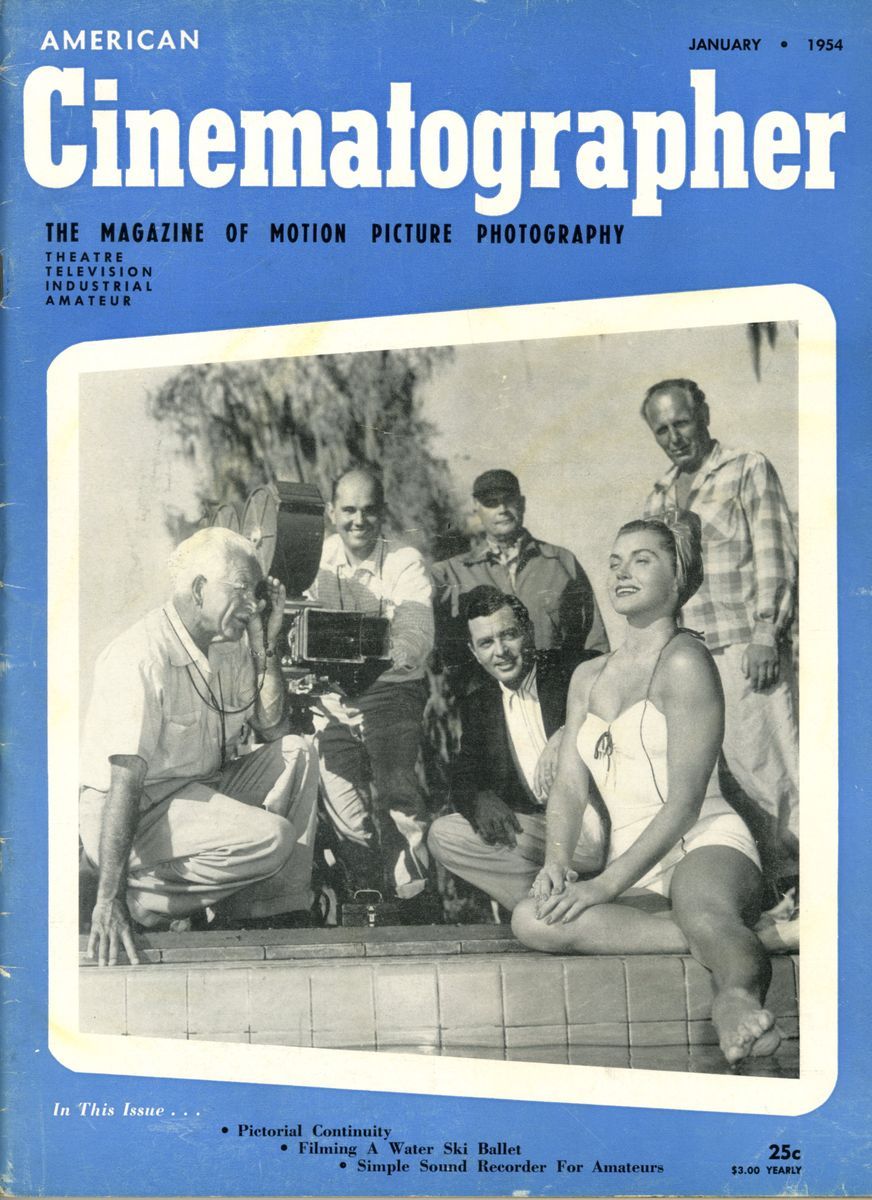 AMERICAN CINEMATOGRAPHER magazine side cover Issue 415 January 1954