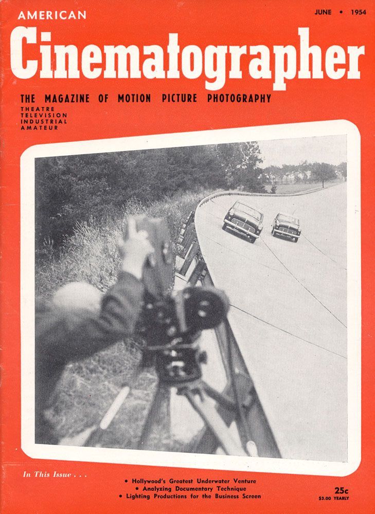AMERICAN CINEMATOGRAPHER magazine side cover Issue 420 June 1954