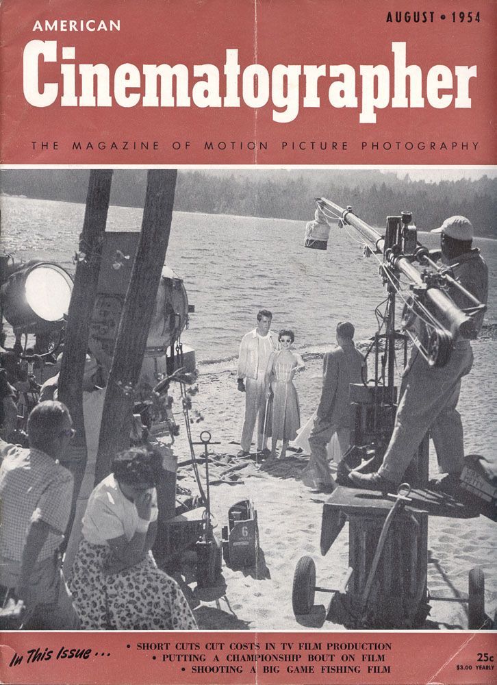 AMERICAN CINEMATOGRAPHER magazine side cover Issue 422 August 1954