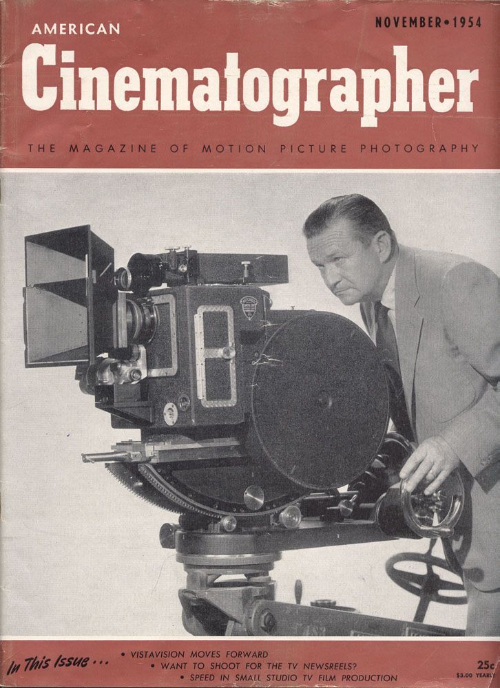 AMERICAN CINEMATOGRAPHER magazine side cover Issue 425 November 1954