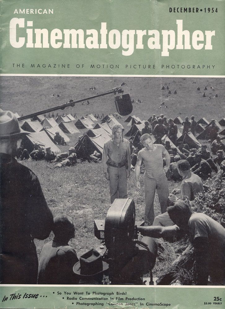 AMERICAN CINEMATOGRAPHER magazine side cover Issue 426 December 1954