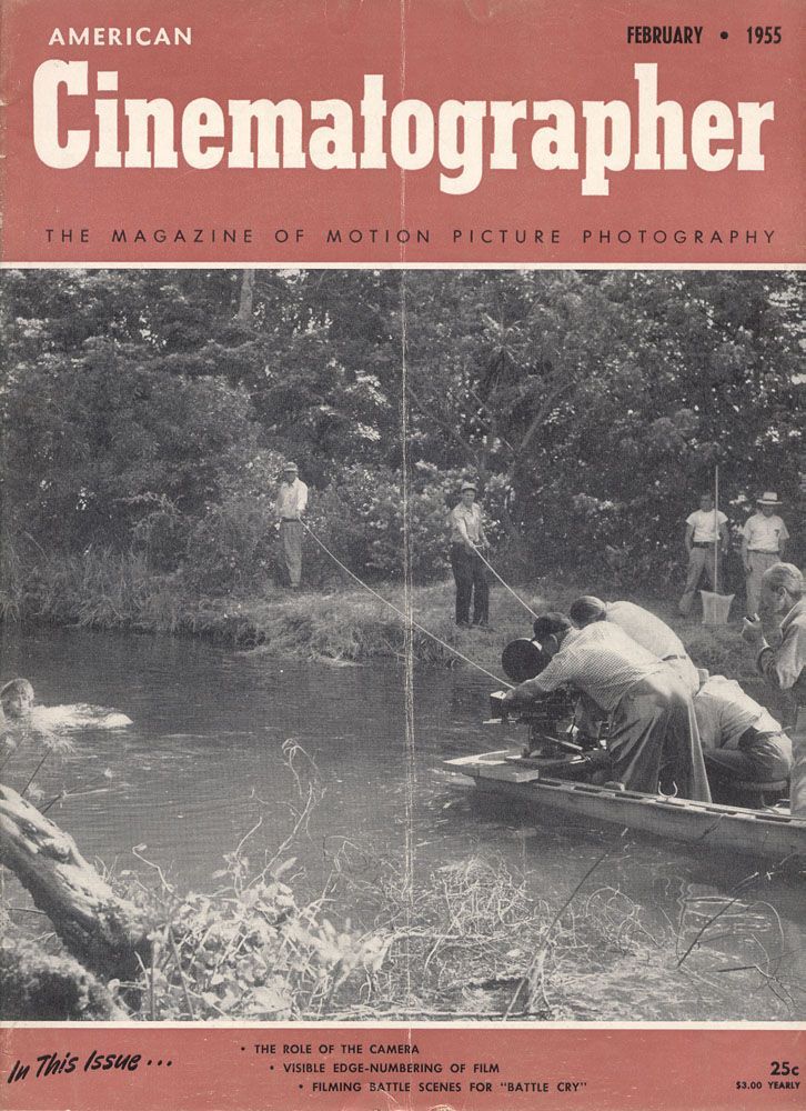 AMERICAN CINEMATOGRAPHER magazine side cover Issue 428 February 1955