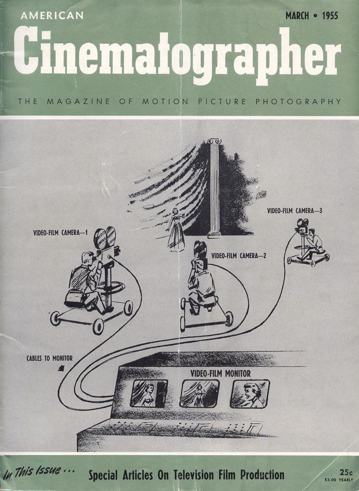 AMERICAN CINEMATOGRAPHER magazine side cover Issue 429 March 1955
