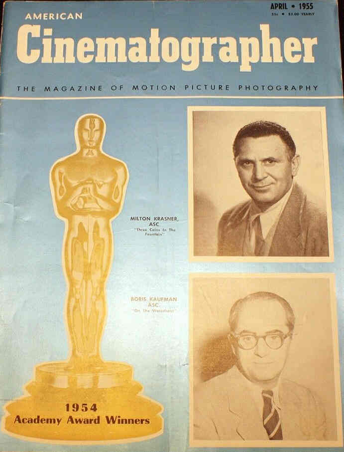 AMERICAN CINEMATOGRAPHER magazine side cover Issue 430 April 1955