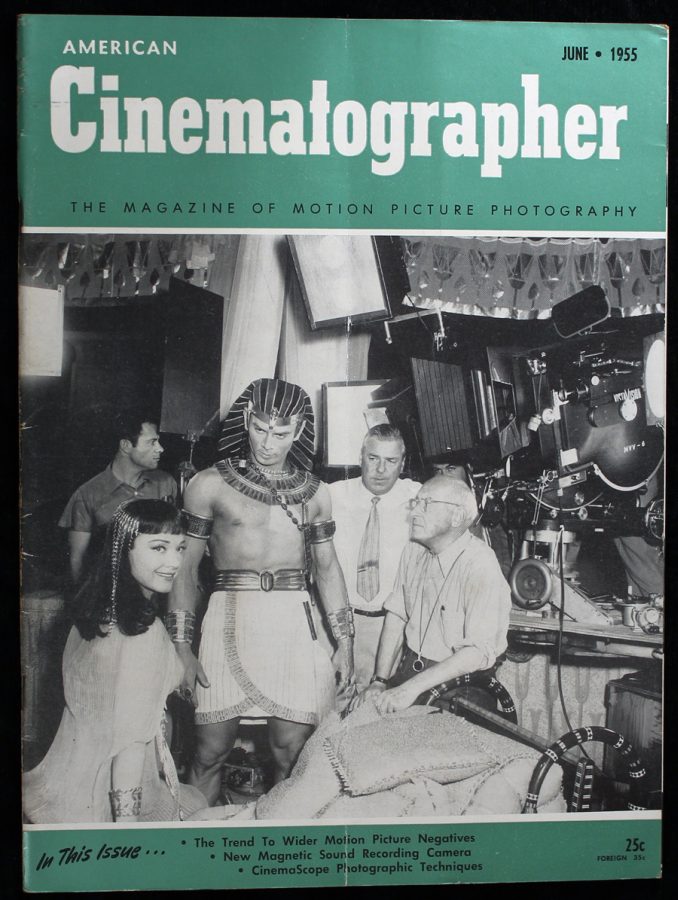AMERICAN CINEMATOGRAPHER magazine side cover Issue 432 June 1955