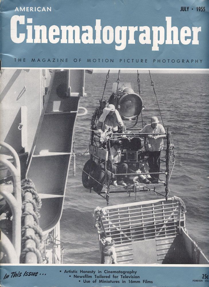 AMERICAN CINEMATOGRAPHER magazine side cover Issue 433 July 1955