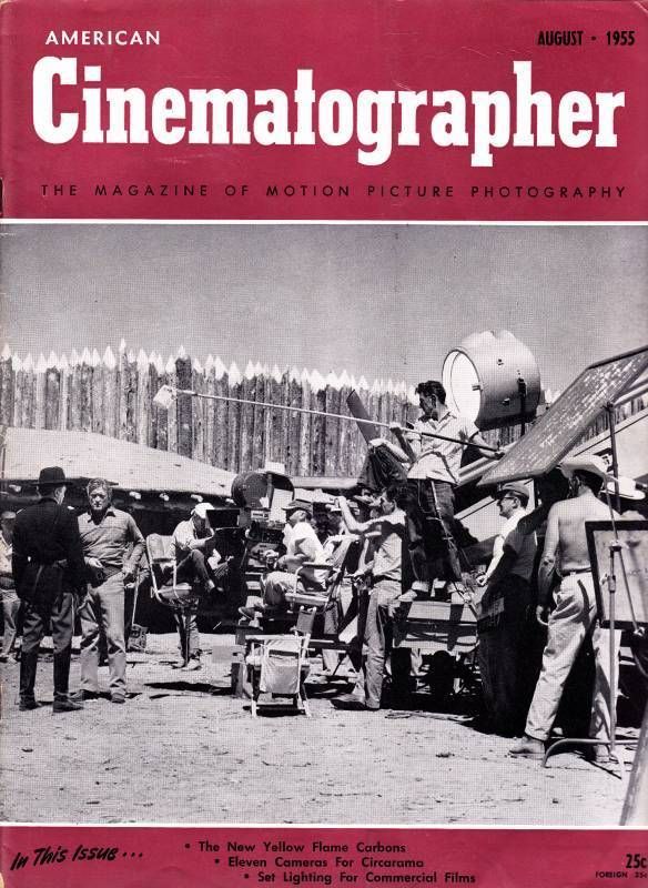 AMERICAN CINEMATOGRAPHER magazine side cover Issue 434 August 1955